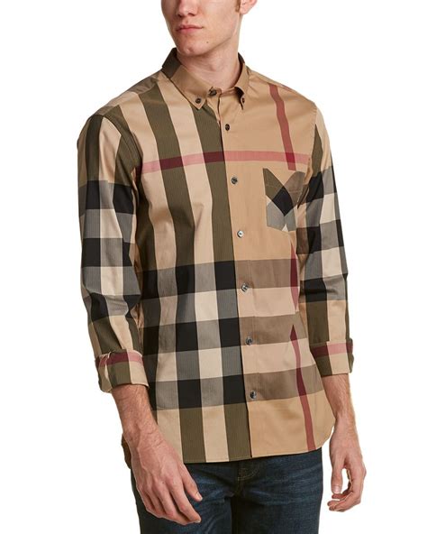 burberry thornaby long sleeve woven shirt|Burberry Thornaby Check Casual Button.